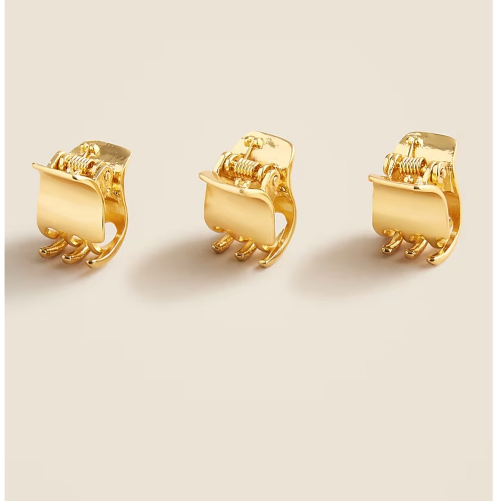Jcrew Metallic claw clips three-pack